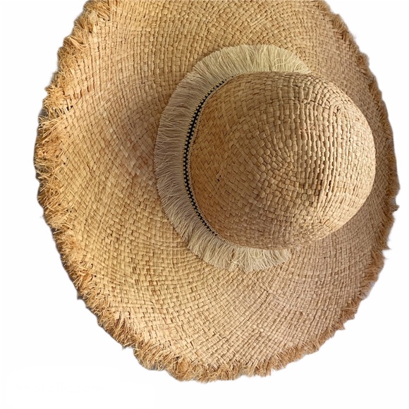 NWT Express Tan Western Boho Straw Beach Hat - Picture 2 of 6